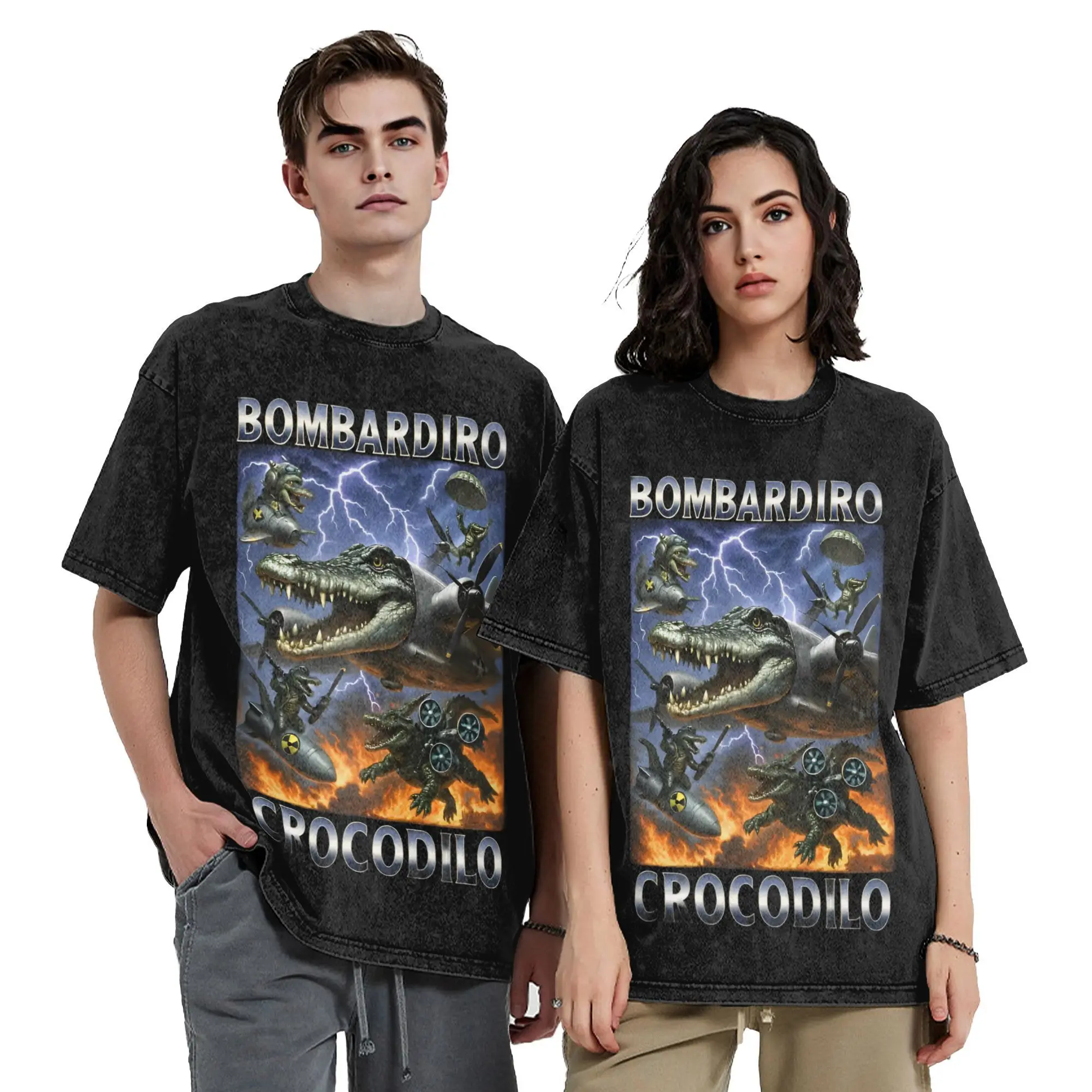 Bombardiro Crocodilo Brainrot Meme Washed T Shirt Italian Cotton Clothing Short Sleeve Round Neck Tee Shirt Plus Size T-Shirts
Bombardiro Crocodilo Brainrot Meme Washed T Shirt Italian Cotton Clothing Short Sleeve Round Neck Tee Shirt Plus Size T-Shirts