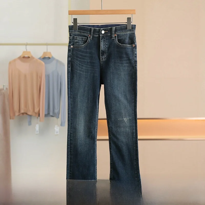 Slim Fit Dark Wash Jeans High Waist Straight Leg Cotton Stretch Bootcut Pants Casual Style 9 Points Spring New Arrival Women'...
Slim Fit Dark Wash Jeans High Waist Straight Leg Cotton Stretch Bootcut Pants Casual Style 9 Points Spring New Arrival Women'...
