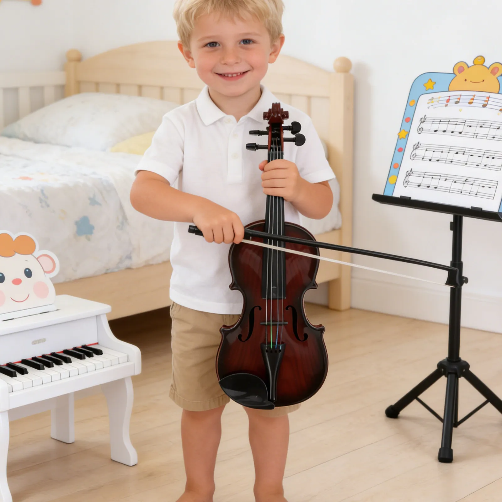 Mini Violin for Kids Adjustable String Simulation Music Toy Educational Children Learning Instrument Random Color
Mini Violin for Kids Adjustable String Simulation Music Toy Educational Children Learning Instrument Random Color