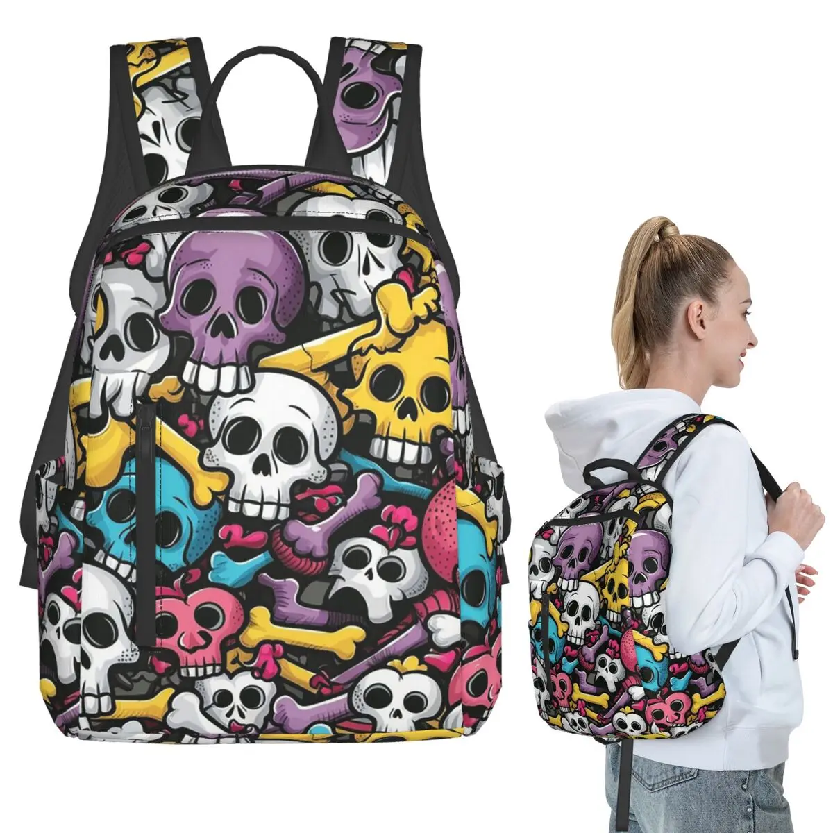 Colorful Skulls Cartoon Pattern Backpack Student BookBag Children School Bag Laptop Shoulder Bags Boys Girls
Colorful Skulls Cartoon Pattern Backpack Student BookBag Children School Bag Laptop Shoulder Bags Boys Girls