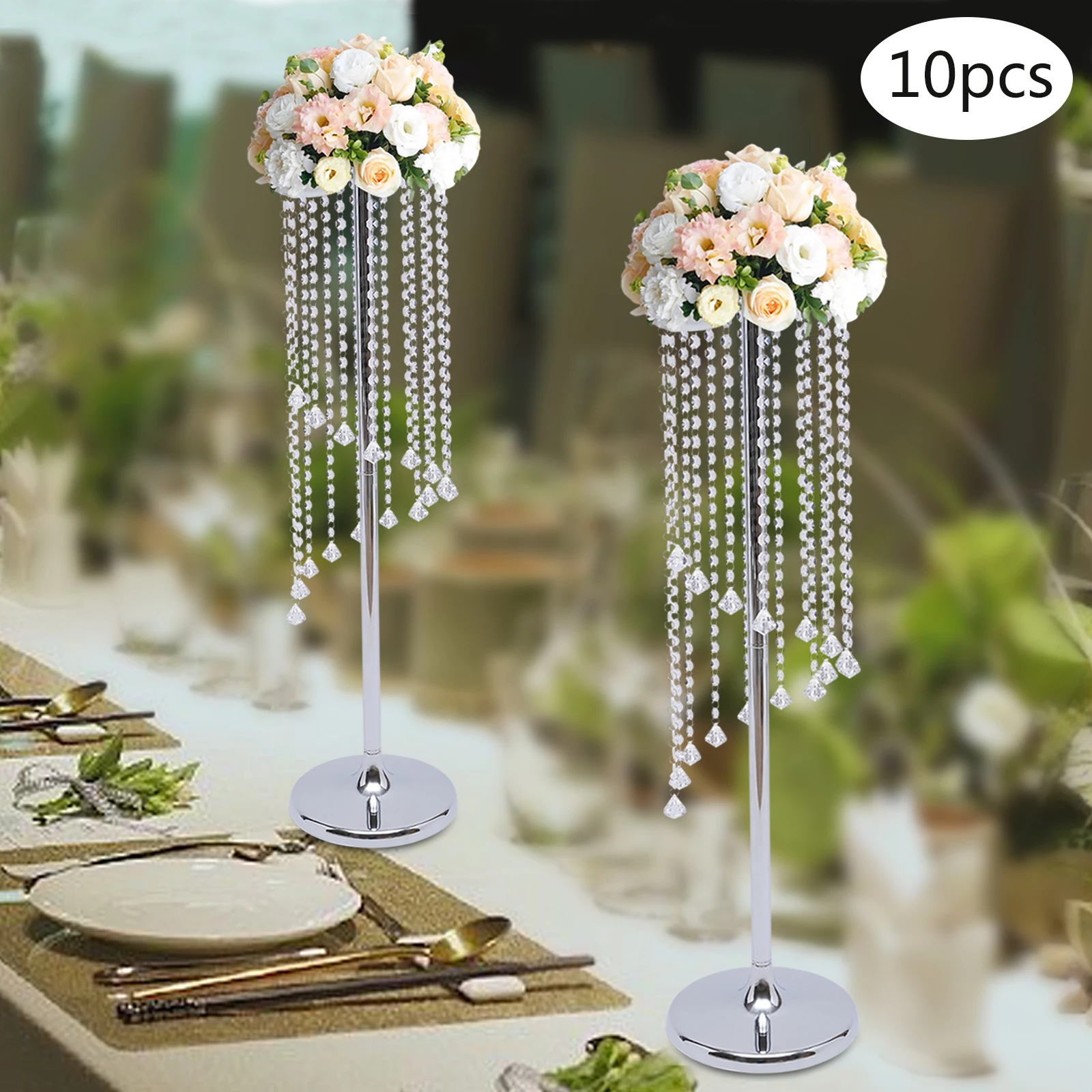 Wedding Centerpieces Decorative Vase - 10 Pcs 35.4in Tall Crystal Flower Vase Metal Flower Stand for Party Table Decoration
Wedding Centerpieces Decorative Vase - 10 Pcs 35.4in Tall Crystal Flower Vase Metal Flower Stand for Party Table Decoration
