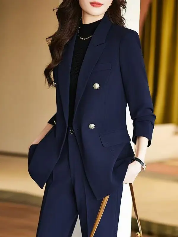 Professional Black Suit Set for Women Spring Autumn Style College Students Career Fashionable Outerwear High Waist Pants
Professional Black Suit Set for Women Spring Autumn Style College Students Career Fashionable Outerwear High Waist Pants