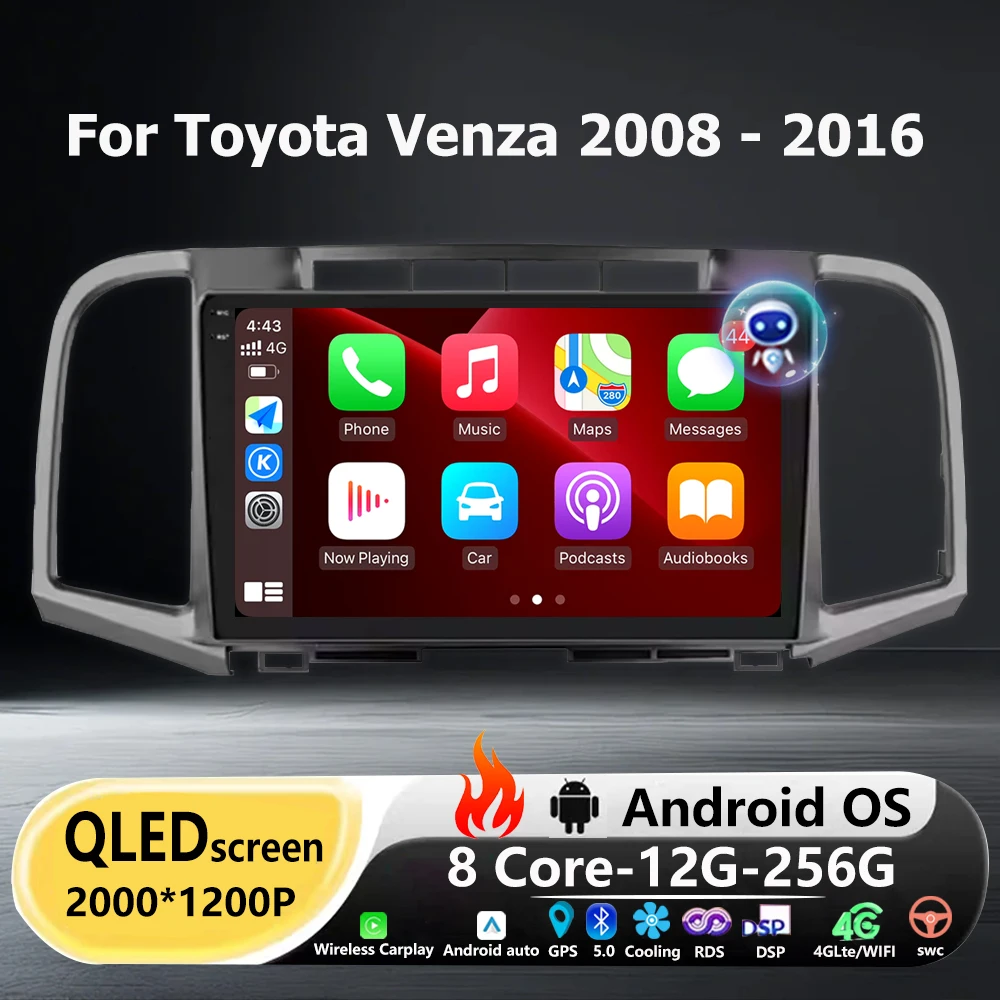Беспроводной CarPlay для Toyota Venza 2008-2016, Android 16, автомобильная мультимедийная система, GPS-навигация, сенсорный экран
Беспроводной CarPlay для Toyota Venza 2008-2016, Android 16, автомобильная мультимедийная система, GPS-навигация, сенсорный экран