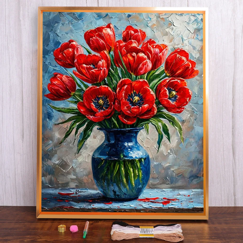 Flower Tuilp Printed Canvas 11CT Cross Stitch Kit Embroidery Handmade Handiwork Painting Handicraft Magic For Adults Needle
Flower Tuilp Printed Canvas 11CT Cross Stitch Kit Embroidery Handmade Handiwork Painting Handicraft Magic For Adults Needle