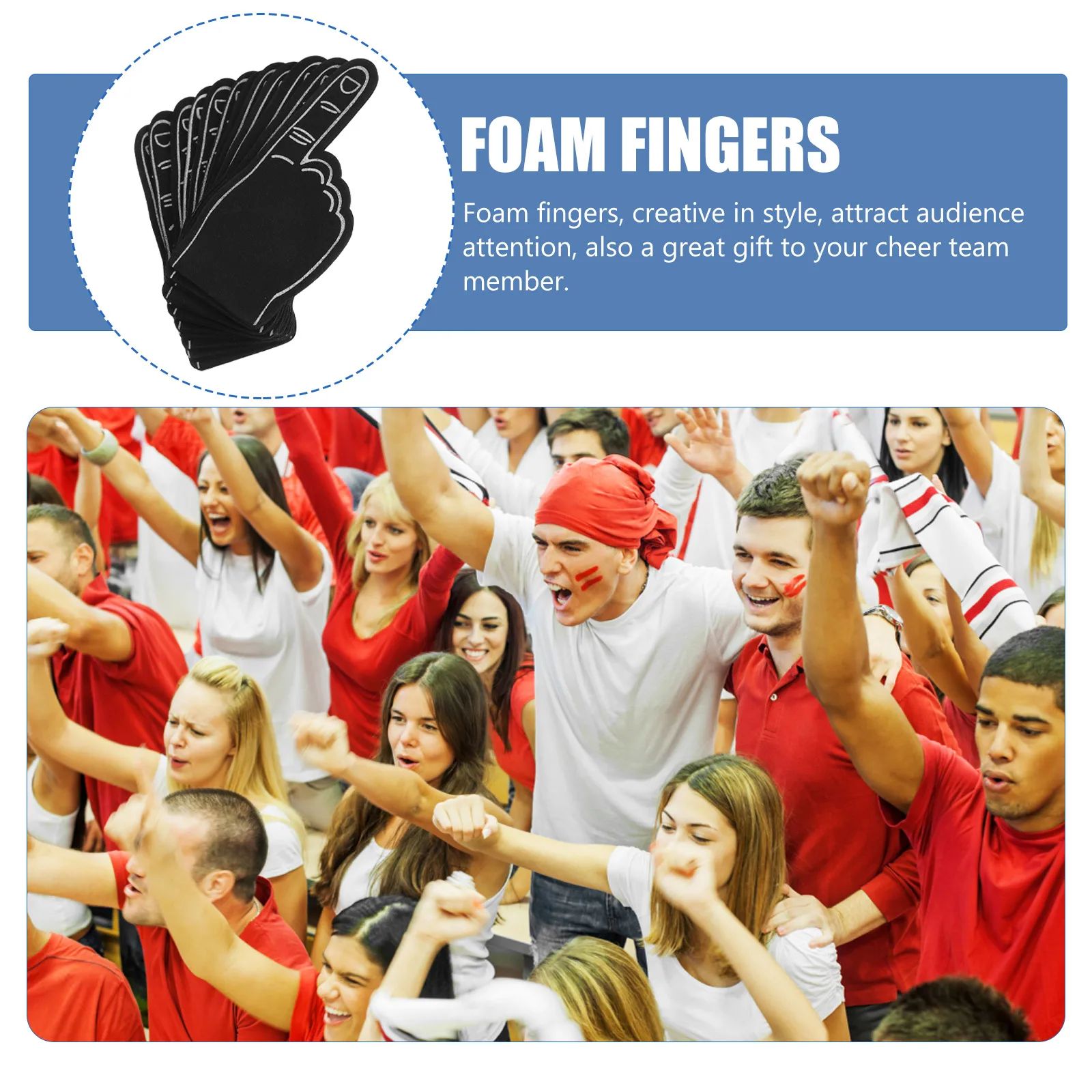 12Pcs Foam Hand Cheerleader Accessories Loud Party Noisemakers Festival Game Supporters Team Spirit Gifts for Fans and Players
12Pcs Foam Hand Cheerleader Accessories Loud Party Noisemakers Festival Game Supporters Team Spirit Gifts for Fans and Players
