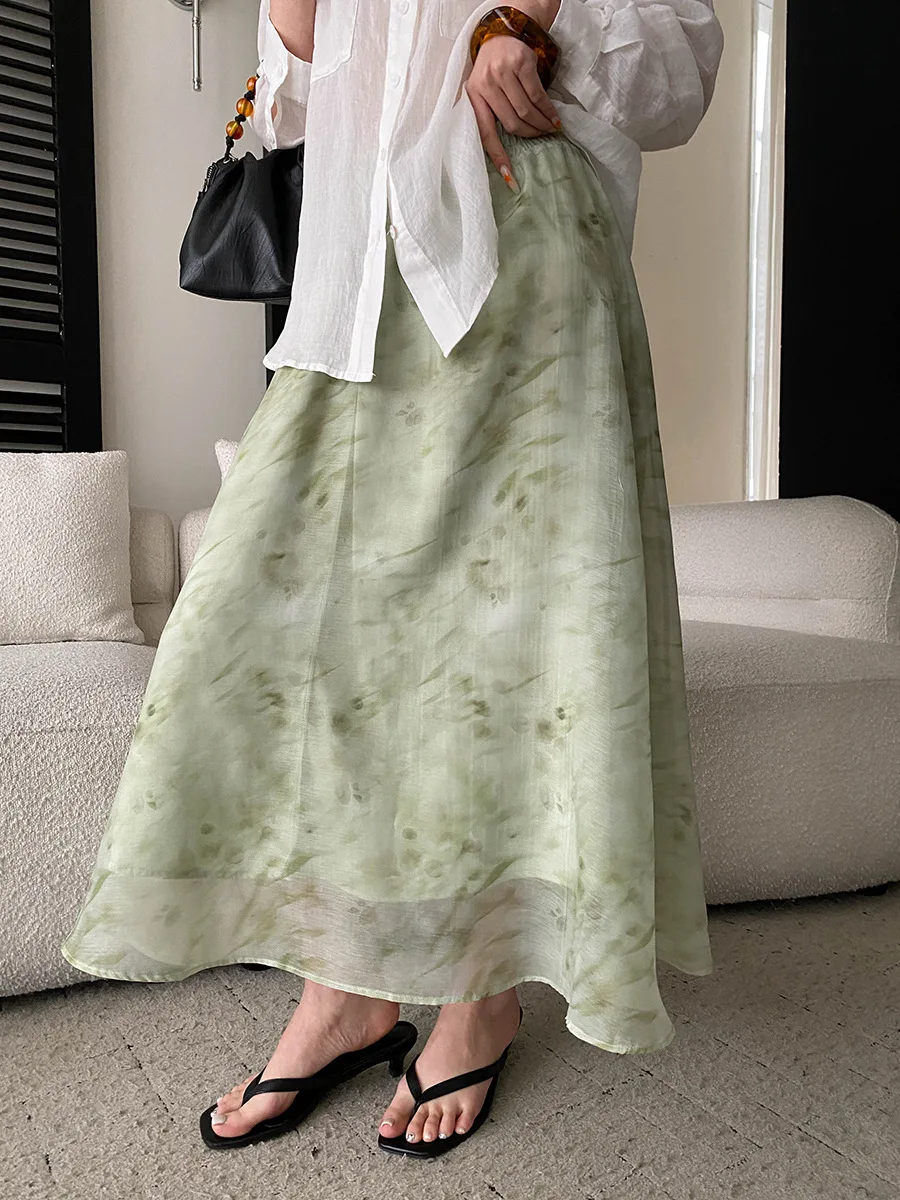 Summer women's halo printed elastic high waist slimming loose A-line skirt
Summer women's halo printed elastic high waist slimming loose A-line skirt