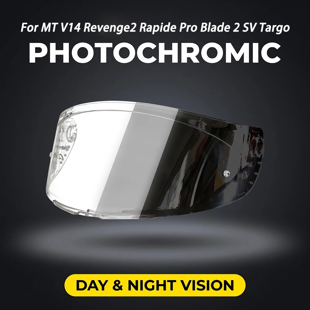 Helmet Photochromic Visor For MT V14,Revenge2 Rapide Pro,Blade 2 SV,Targo Lens Phototropy Clear Anti-UV Shield Autochromic lens
Helmet Photochromic Visor For MT V14,Revenge2 Rapide Pro,Blade 2 SV,Targo Lens Phototropy Clear Anti-UV Shield Autochromic lens