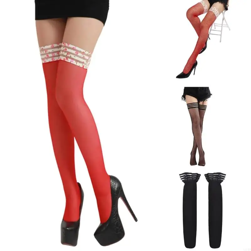 Women's Thigh High Stockings with Stripe Top Elastic Band Sheer Over Knee Long Socks for Party and Dates Night
Women's Thigh High Stockings with Stripe Top Elastic Band Sheer Over Knee Long Socks for Party and Dates Night
