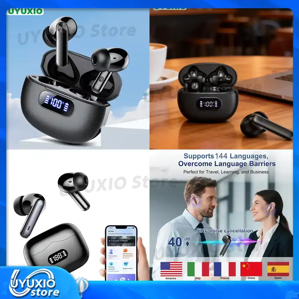 UYUXIO TWS AI Language Translator Earphone for iPhone Android with 144 Online Languages Real Time Translation Earbuds for
UYUXIO TWS AI Language Translator Earphone for iPhone Android with 144 Online Languages Real Time Translation Earbuds for