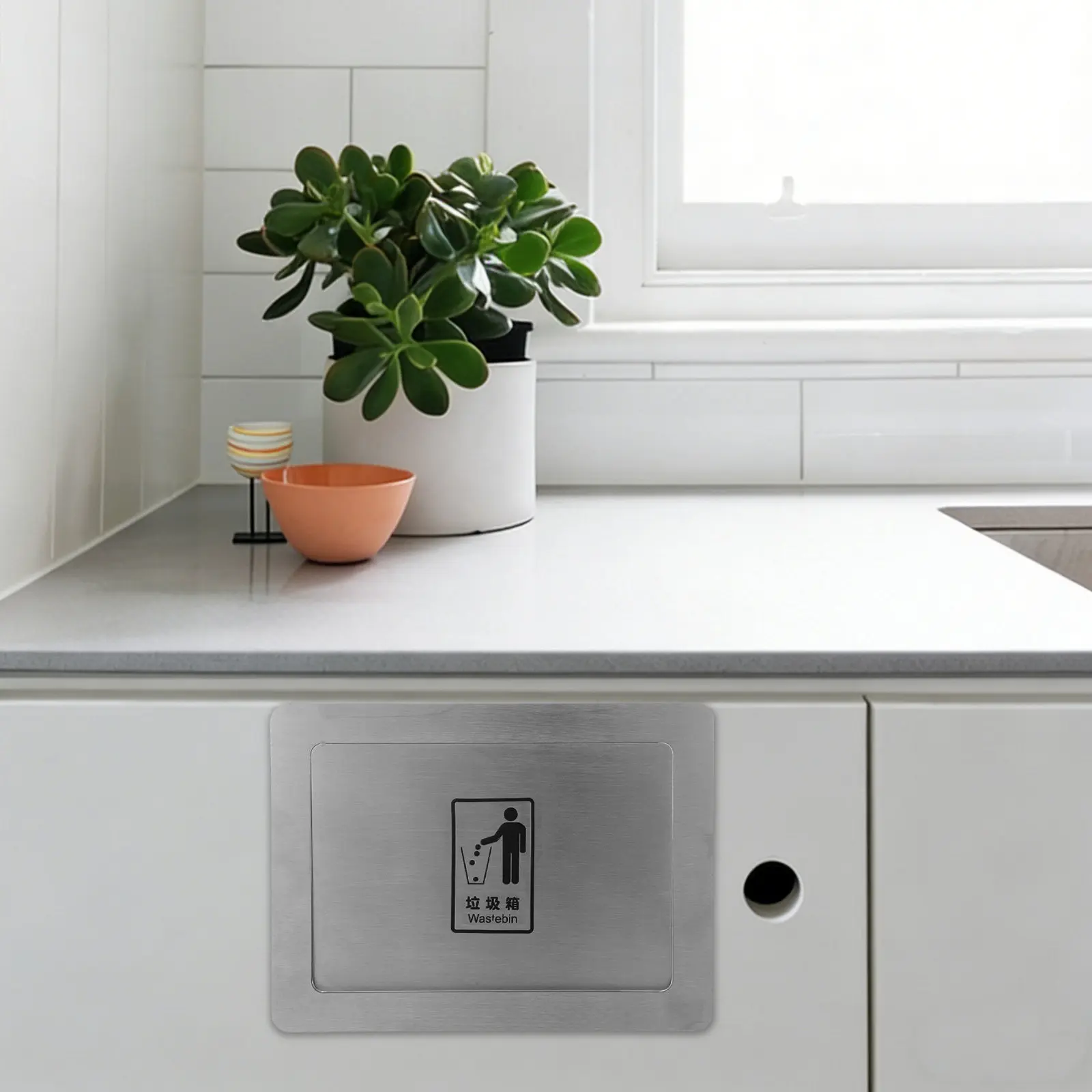 Stainless Steel 1 Built-in Trash Chute Lid Side Mounted Swing Flap Embedded Garbage Bin Cover Recessed Waste Disposal Kitchen
Stainless Steel 1 Built-in Trash Chute Lid Side Mounted Swing Flap Embedded Garbage Bin Cover Recessed Waste Disposal Kitchen