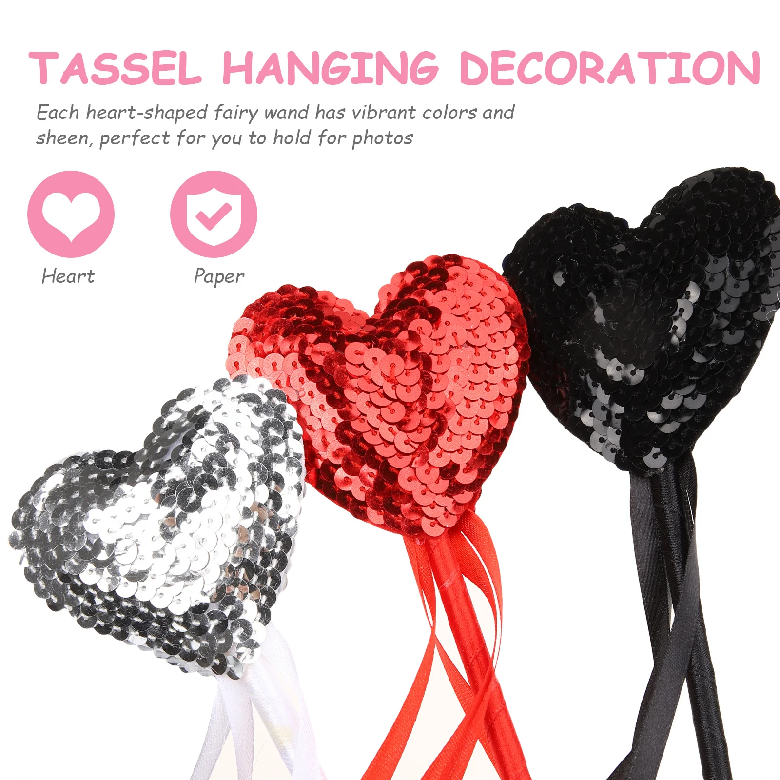 3Pcs Red Heart Fairy Wands Shiny Tassel Princess Costume Props for Party Favors Birthday Wedding Holiday Gifts Stage
3Pcs Red Heart Fairy Wands Shiny Tassel Princess Costume Props for Party Favors Birthday Wedding Holiday Gifts Stage