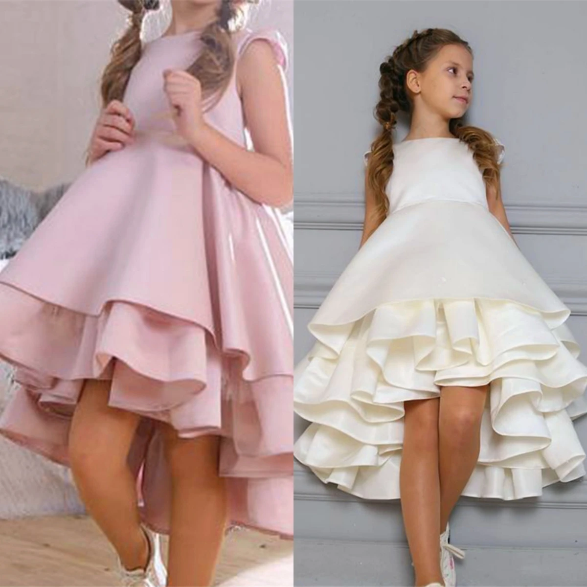 Lovely Flower Girl Dress Princess Ball Satin Layered Wedding Dresses Little Girls Birthday Party Customized Evening Gowns New
Lovely Flower Girl Dress Princess Ball Satin Layered Wedding Dresses Little Girls Birthday Party Customized Evening Gowns New