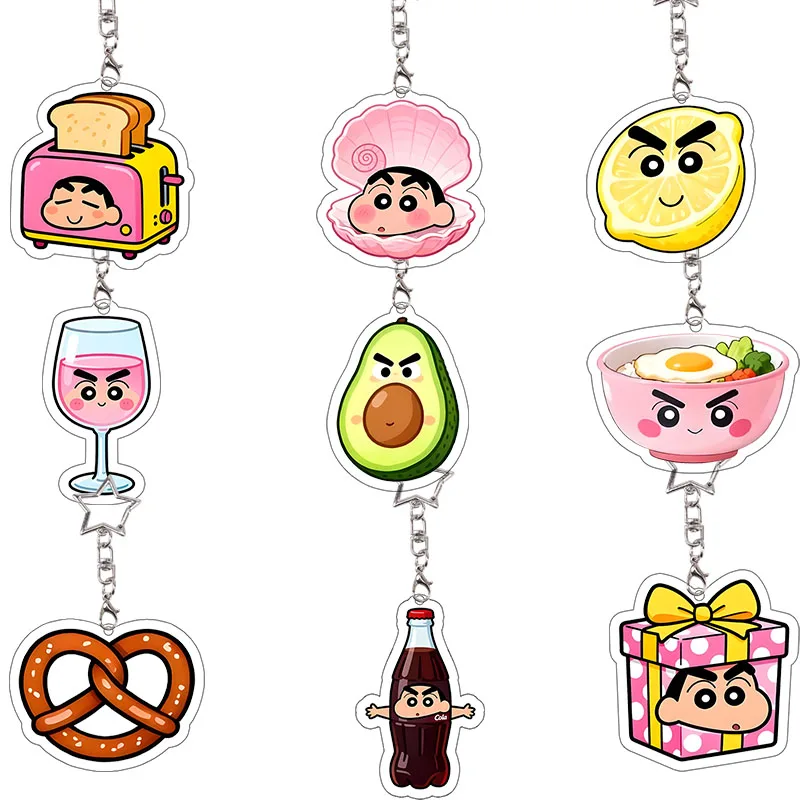 Food Theme Crayon Shin-chan Acrylic Keychain Student Exquisite Decoration Accessories Keyring Anime Cartoon Festival Gift
Food Theme Crayon Shin-chan Acrylic Keychain Student Exquisite Decoration Accessories Keyring Anime Cartoon Festival Gift