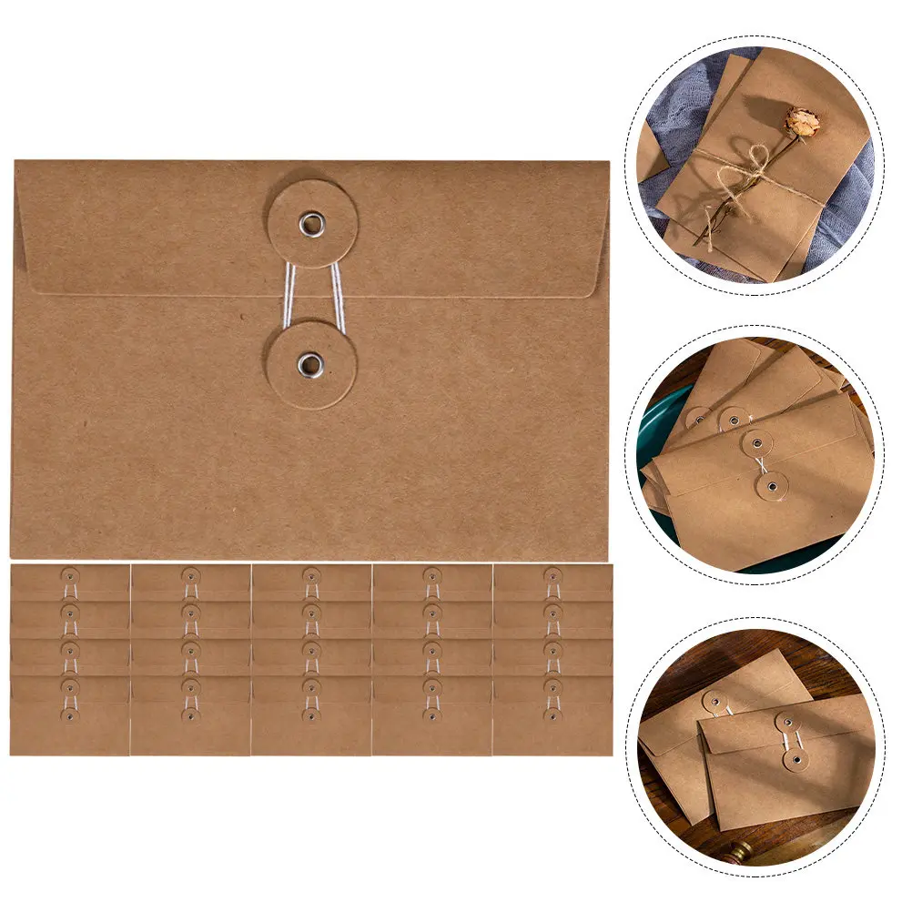 30Pcs Kraft Envelopes Vintage Style Winding Closure Invitations Birthday Party Letter Filing Photo Card Storage Stationary
30Pcs Kraft Envelopes Vintage Style Winding Closure Invitations Birthday Party Letter Filing Photo Card Storage Stationary