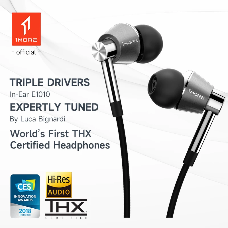 1MORE Triple Driver E1001 In-Ear Earphones IEM Hi-Res Headphones with High Resolution Bass Driven Sound, MEMS Mic In-Line
1MORE Triple Driver E1001 In-Ear Earphones IEM Hi-Res Headphones with High Resolution Bass Driven Sound, MEMS Mic In-Line