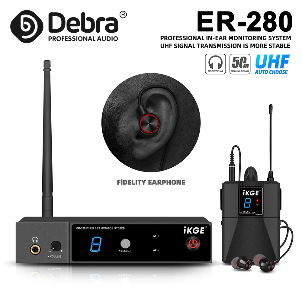 IKGE ER-280 In-Ear Wireless Monitor System, Single Channel UHF, Multi-channel Mediation, for stage performances, small concerts
IKGE ER-280 In-Ear Wireless Monitor System, Single Channel UHF, Multi-channel Mediation, for stage performances, small concerts