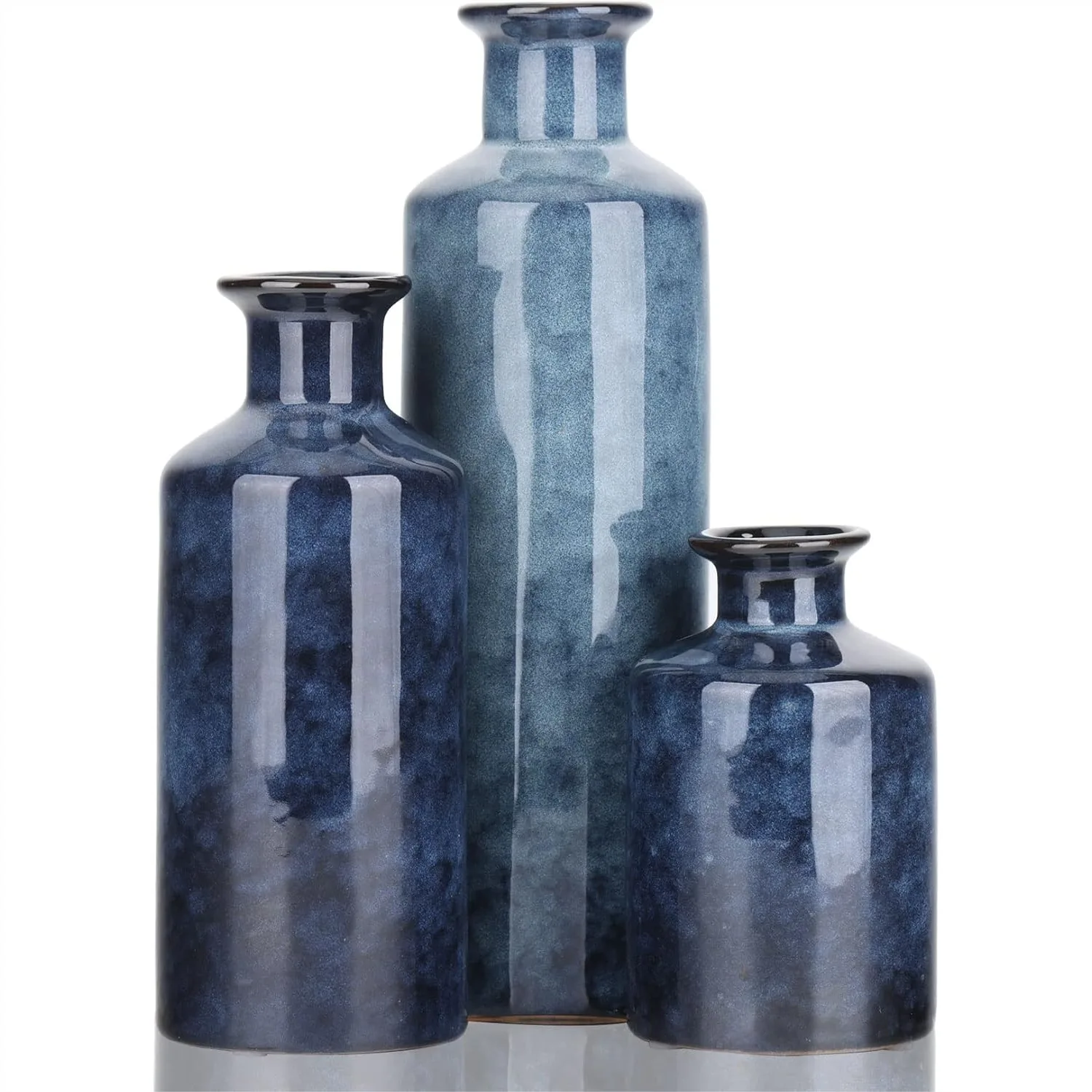 Blue Ceramic Vase Set 3 Small Vases Farmhouse Country Flower Home Decor Living Room Table Fireplace Entrance Centerpieces
Blue Ceramic Vase Set 3 Small Vases Farmhouse Country Flower Home Decor Living Room Table Fireplace Entrance Centerpieces