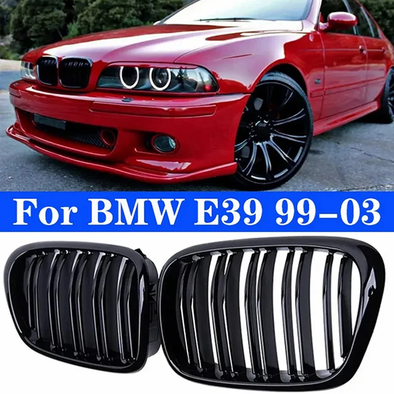 1 pair suitable for BMW E39 5 Series 525 528 99-03, smooth black double line grille car front bumper kidney shaped grille car ac
1 pair suitable for BMW E39 5 Series 525 528 99-03, smooth black double line grille car front bumper kidney shaped grille car ac