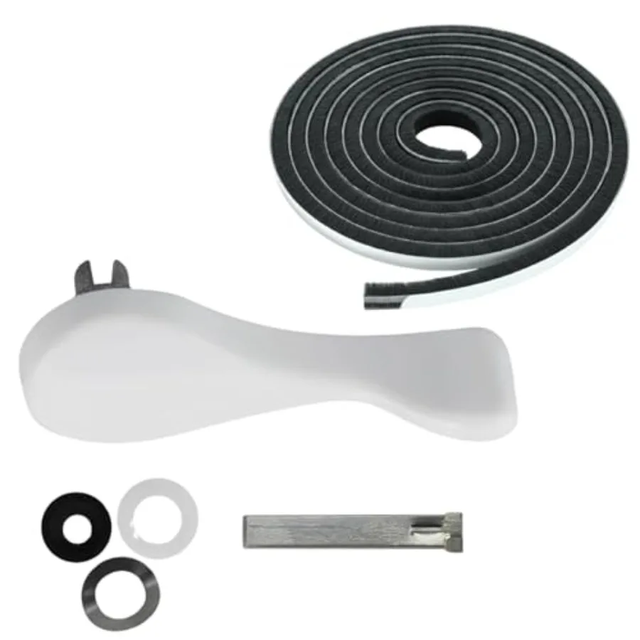 Patio Door Thumbturn Lock Kit with White Full-Tail Handle and 0.200" Gray Adhesive Backed Weatherstrip, 3-15/16" Hole Center Lo
Patio Door Thumbturn Lock Kit with White Full-Tail Handle and 0.200" Gray Adhesive Backed Weatherstrip, 3-15/16" Hole Center Lo