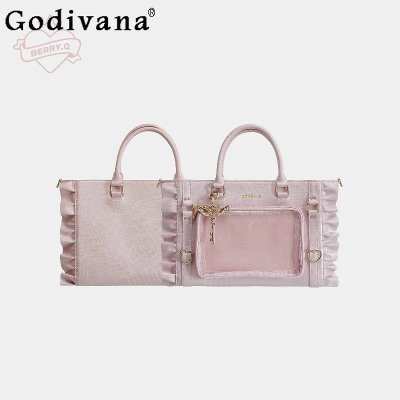Original Sweet Girls Pink Itabag Women's Lolita Handheld Pink Crossbody Pearlescent Tote Bag Commuting Large Capacity Handbags
Original Sweet Girls Pink Itabag Women's Lolita Handheld Pink Crossbody Pearlescent Tote Bag Commuting Large Capacity Handbags