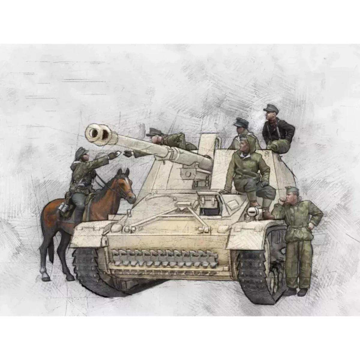 1/35 resin soldier model GK military theme (6 figures + 1 horse) unassembled and unpainted DIY kit 742R
1/35 resin soldier model GK military theme (6 figures + 1 horse) unassembled and unpainted DIY kit 742R