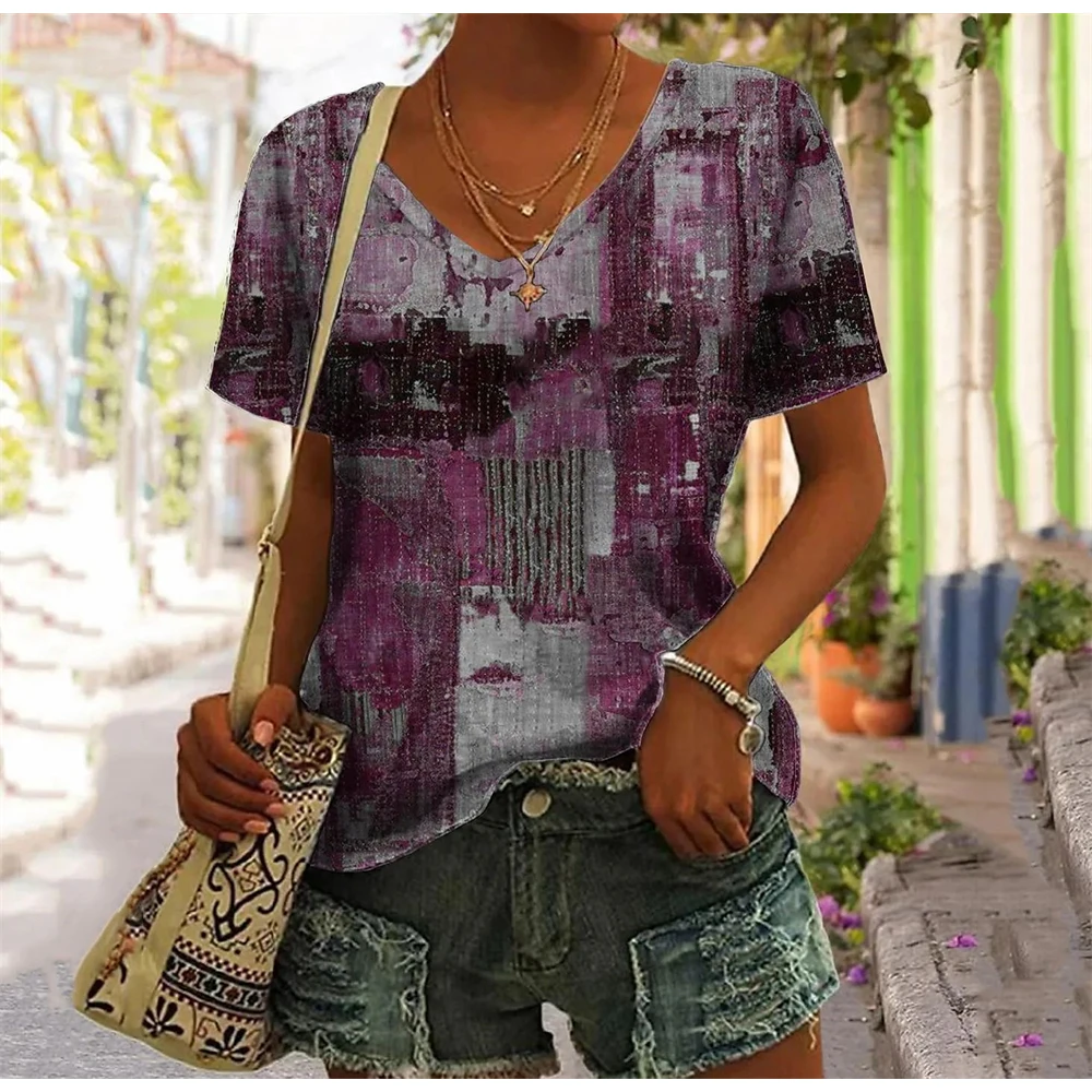 Vintage Patchwork Women's T Shirt Plaid Print Tops Ladies Clothing V-Neck Harajuku Pullover Summer Oversized Short Sleeve Tees
Vintage Patchwork Women's T Shirt Plaid Print Tops Ladies Clothing V-Neck Harajuku Pullover Summer Oversized Short Sleeve Tees