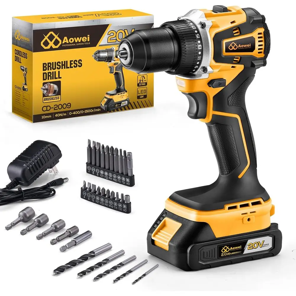 Compact 20V Lithium-Ion Drill/Driver Kit with 2.0Ah Battery and 3/8-inch Key Chuck
Compact 20V Lithium-Ion Drill/Driver Kit with 2.0Ah Battery and 3/8-inch Key Chuck