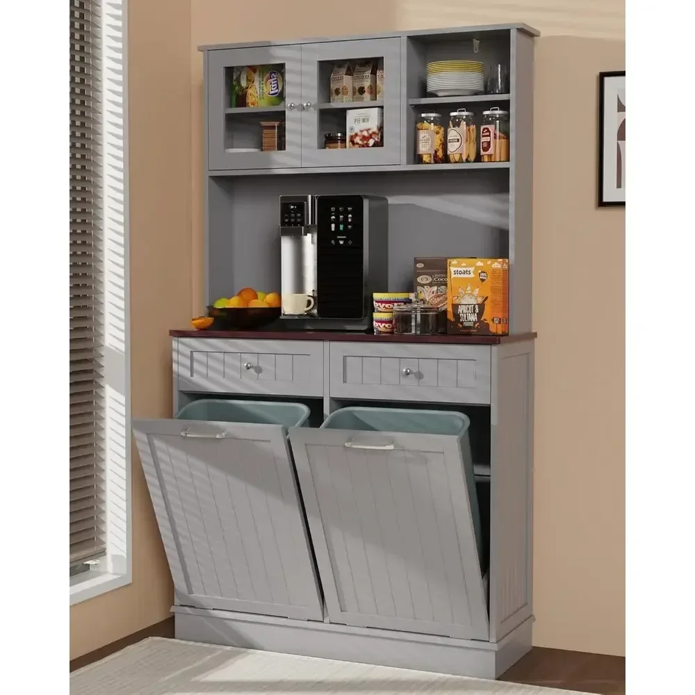 20 Gallon Dual Wooden Trash & Recycling Cabinet with Hideaway Bins (Gray)
20 Gallon Dual Wooden Trash & Recycling Cabinet with Hideaway Bins (Gray)