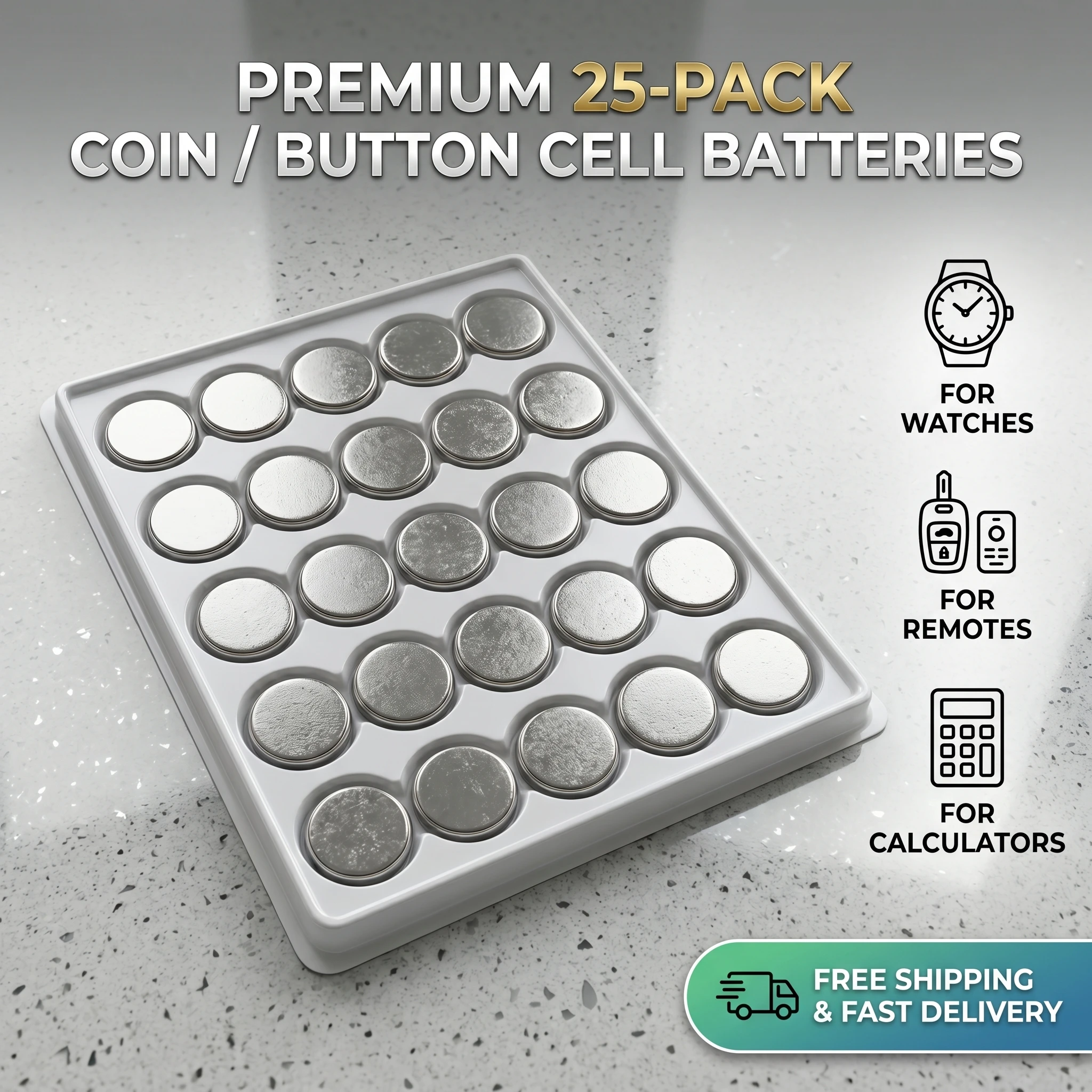 25/50Pcs CR2032 3V Lithium Coin Battery DL2032 BR2032 For Watch, Car Key Fob, LED Light, Toy & Calculator Pack
25/50Pcs CR2032 3V Lithium Coin Battery DL2032 BR2032 For Watch, Car Key Fob, LED Light, Toy & Calculator Pack