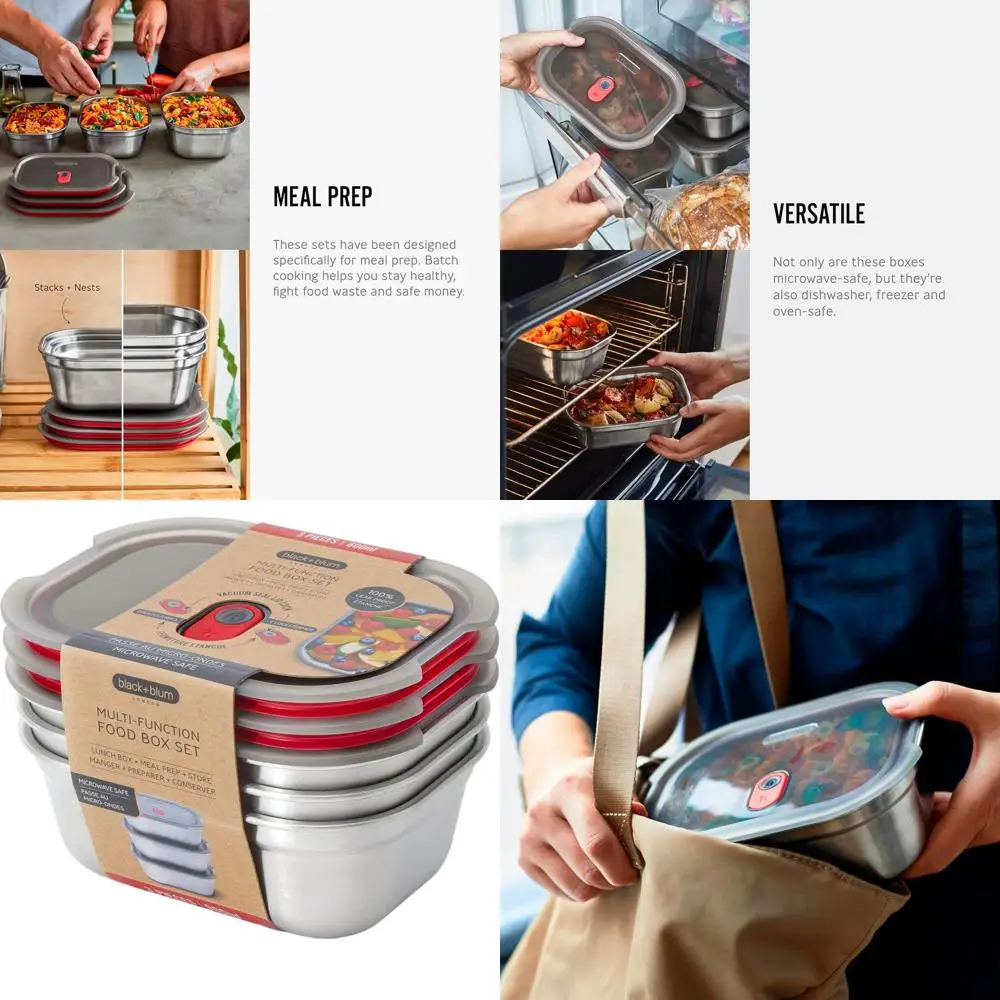 Reusable Stainless Steel Lunch Bowl Set - Leak-Proof Meal Prep Containers for Picnic, Camping - 22oz
Reusable Stainless Steel Lunch Bowl Set - Leak-Proof Meal Prep Containers for Picnic, Camping - 22oz