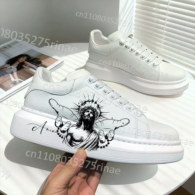 New Model Jesus Man Woman Shoes Black Pattern Printing Parity Casual Shoes Size 35-44 Flat Shoes Comfortable Shoes Ships in 24
New Model Jesus Man Woman Shoes Black Pattern Printing Parity Casual Shoes Size 35-44 Flat Shoes Comfortable Shoes Ships in 24
