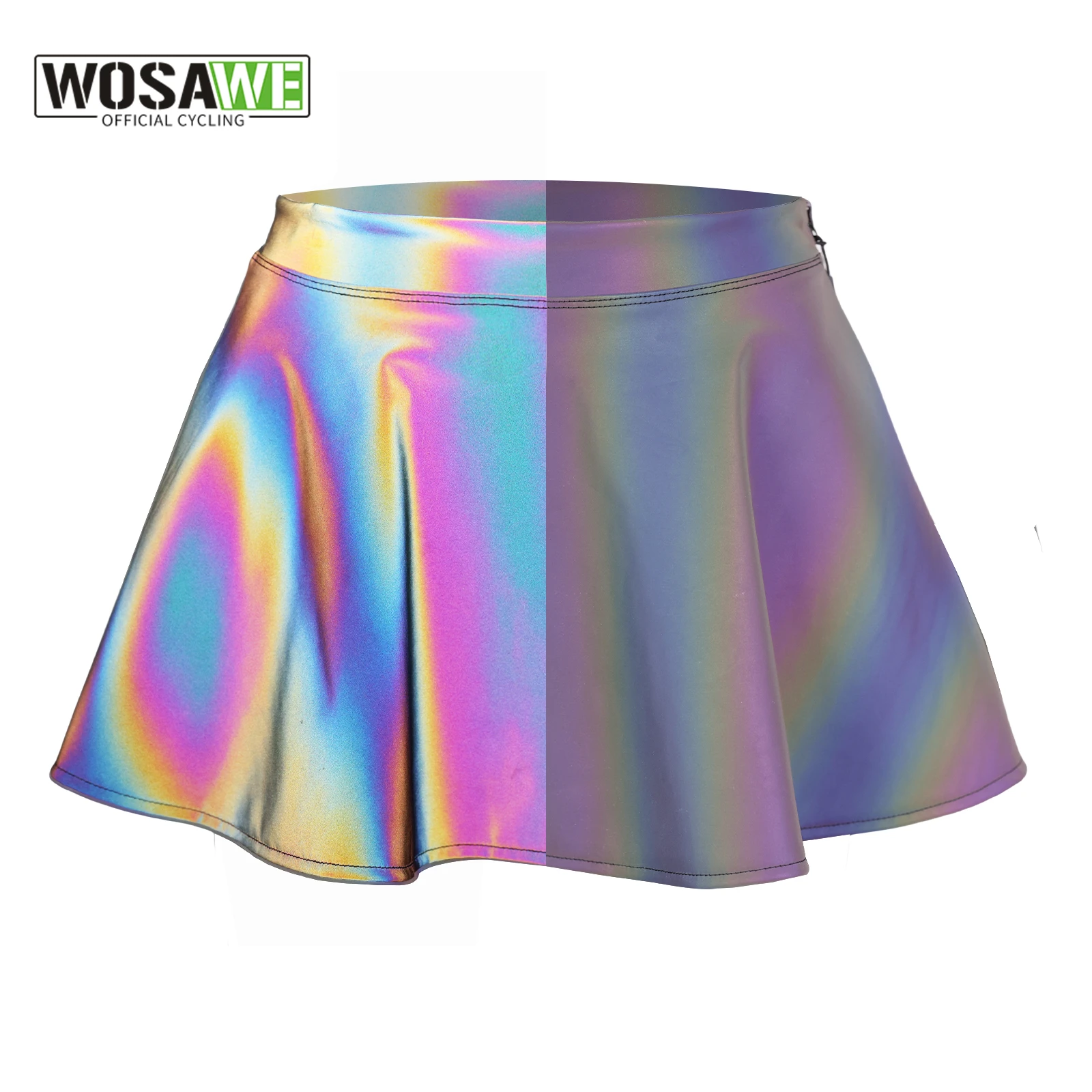WOSAWE Women's Colorful Reflective Skirt with YKK Zipper Elastic Water Repellent for Cycling Running Dancing Night Activities
WOSAWE Women's Colorful Reflective Skirt with YKK Zipper Elastic Water Repellent for Cycling Running Dancing Night Activities