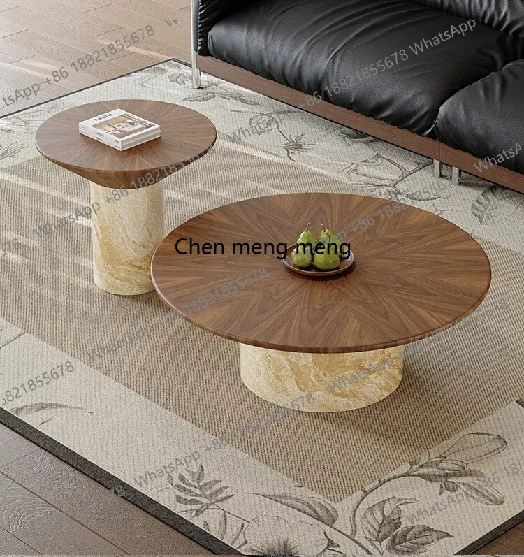 Vintage-style large and small round coffee tables, wabi-sabi style for living rooms, retro high-end feel, creative design
Vintage-style large and small round coffee tables, wabi-sabi style for living rooms, retro high-end feel, creative design