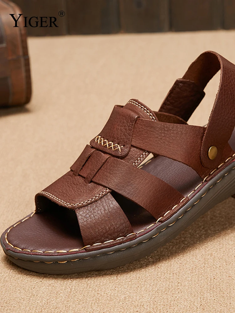 YIGER New Men Sandals Genuine Leather Man's Beach Sandals Summer Leisure shoes MD sole Casual Slippers 2022 Cowhide very light
YIGER New Men Sandals Genuine Leather Man's Beach Sandals Summer Leisure shoes MD sole Casual Slippers 2022 Cowhide very light