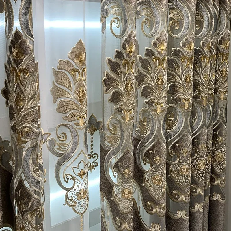 Luxury European Villa Hollow Velvet Embroidery Romantic Curtains for Living Dining Room Bedroom Palace Windows Retro Hollow Out
Luxury European Villa Hollow Velvet Embroidery Romantic Curtains for Living Dining Room Bedroom Palace Windows Retro Hollow Out