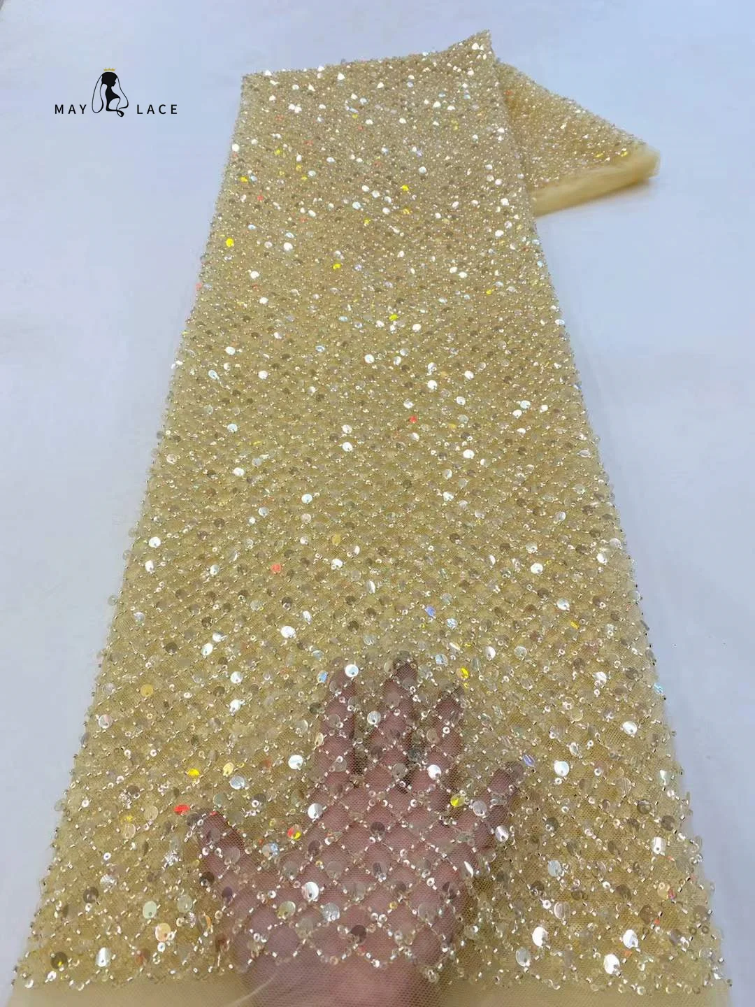 Fashion African Lace Fabric 2025 High Quality French Beaded Luxury Tulle Lace Nigerian Sequins Net Lace Fabric For Wedding Dress
Fashion African Lace Fabric 2025 High Quality French Beaded Luxury Tulle Lace Nigerian Sequins Net Lace Fabric For Wedding Dress