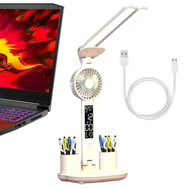 Desk Lamp With Fan Plug In Lighting Pen Holder 3 Brightness Levels Study Room Book Reading Light For Dormitory Bedroom
Desk Lamp With Fan Plug In Lighting Pen Holder 3 Brightness Levels Study Room Book Reading Light For Dormitory Bedroom