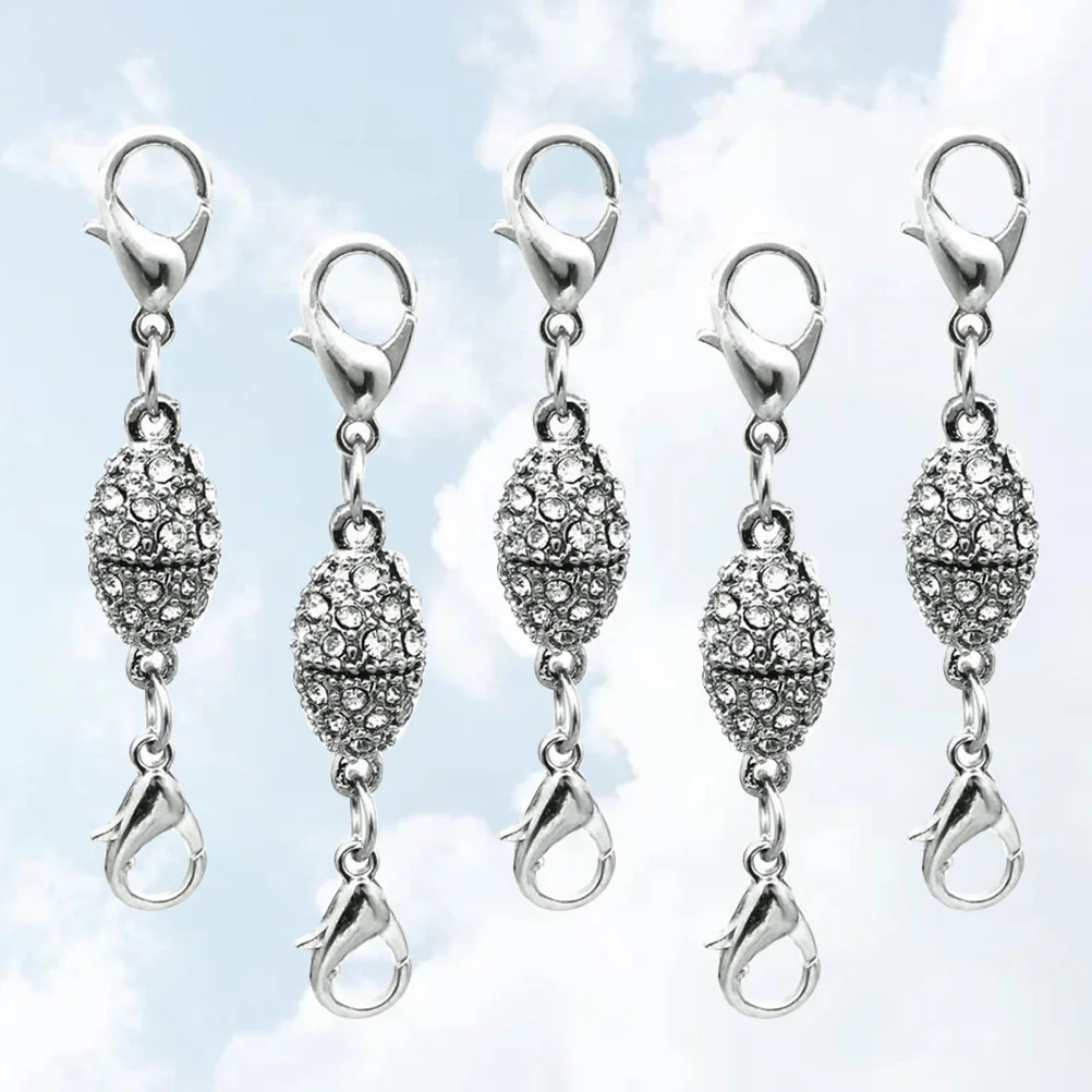 5 Pcs Jewelry Rhinestone Clip Necklace Magnetic Buckle DIY Accessories Lobster Silver Clasp
5 Pcs Jewelry Rhinestone Clip Necklace Magnetic Buckle DIY Accessories Lobster Silver Clasp