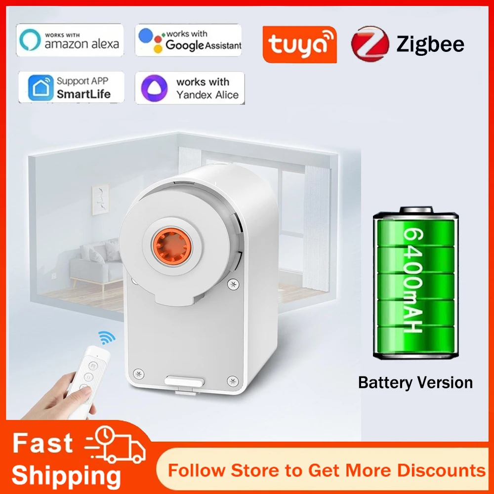 Tuya Zigbee Smart Mini Curtain Motor Battery 6400 mAh & Electric Curtains Track Rail RF Remote Alexa Yandex Alice Voice Contorl
Tuya Zigbee Smart Mini Curtain Motor Battery 6400 mAh & Electric Curtains Track Rail RF Remote Alexa Yandex Alice Voice Contorl