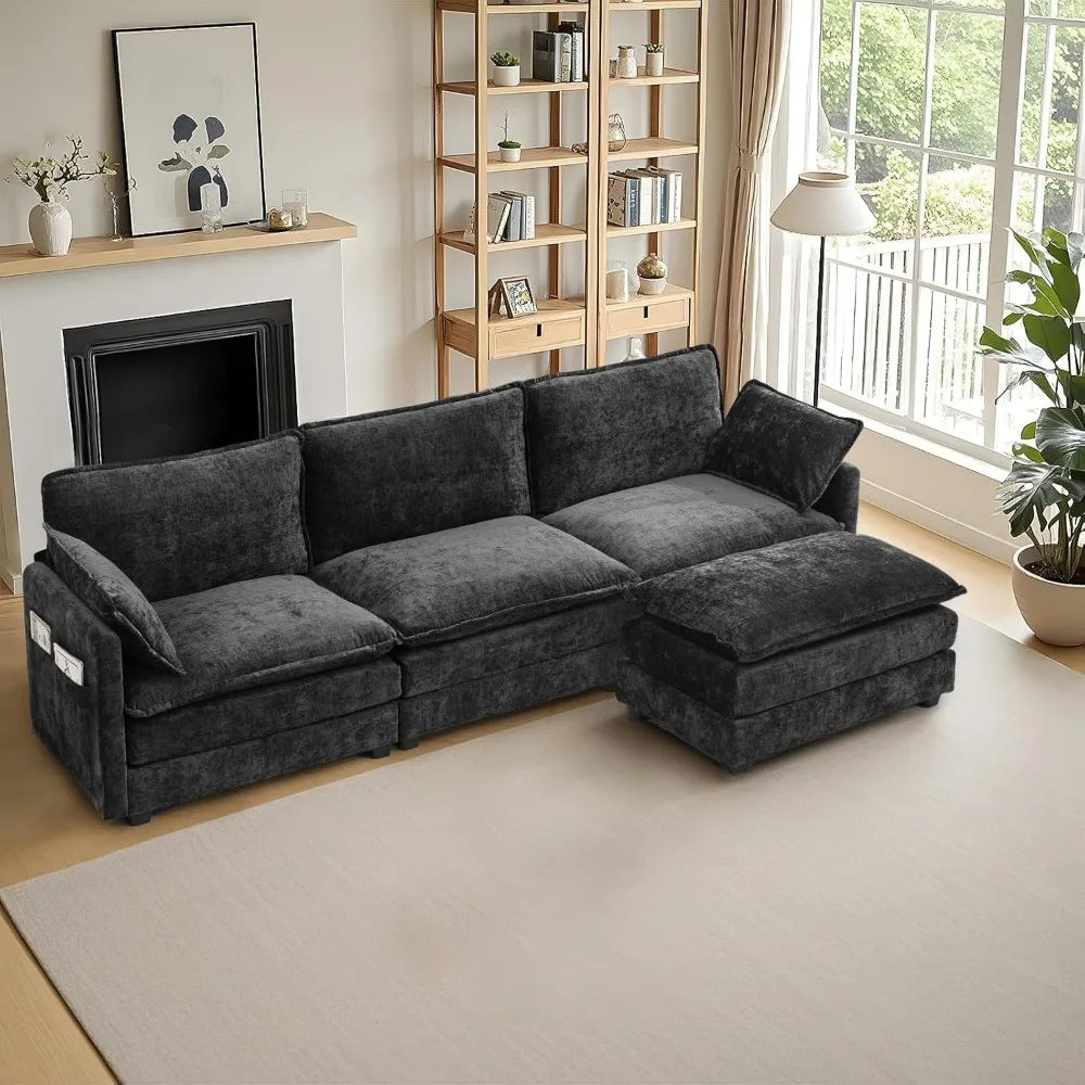 Moudular Sectional Sofa Couch, 3-Seat L Shaped Extra Deep Seat Sofa with Ottoman and Pillows for Living Room
Moudular Sectional Sofa Couch, 3-Seat L Shaped Extra Deep Seat Sofa with Ottoman and Pillows for Living Room