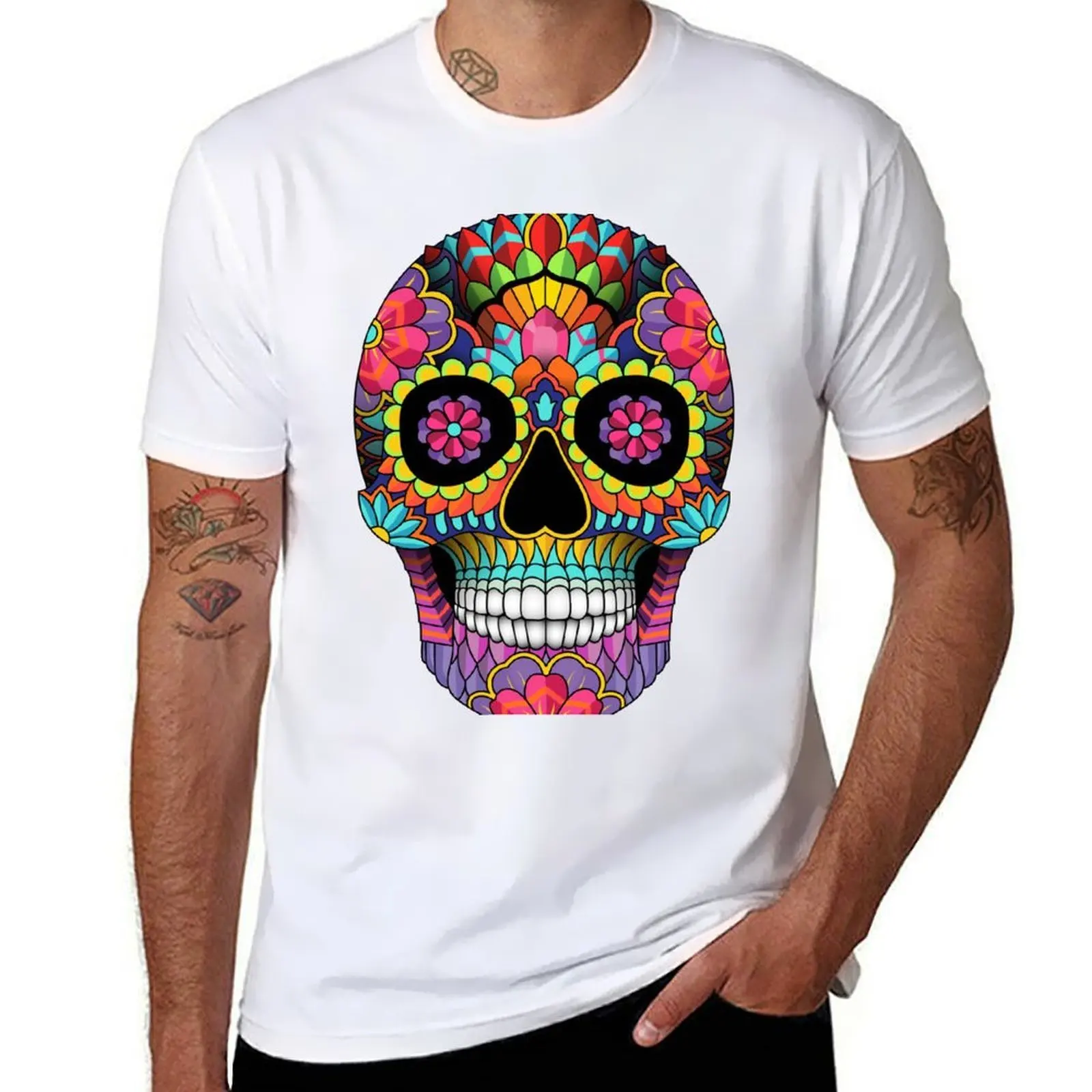sugar skull full colors T-Shirt man t shirt designer t shirts designer T-Shirt 
sugar skull full colors T-Shirt man t shirt designer t shirts designer T-Shirt