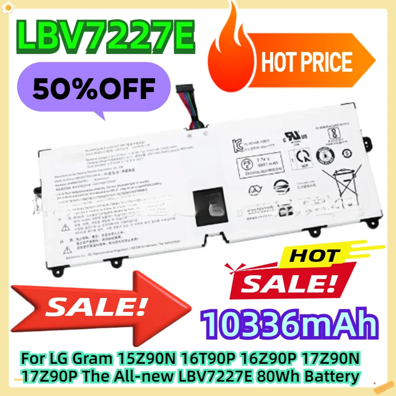 For LG Gram 15Z90N 16T90P 16Z90P 17Z90N 17Z90P The All-new LBV7227E 80Wh Battery
For LG Gram 15Z90N 16T90P 16Z90P 17Z90N 17Z90P The All-new LBV7227E 80Wh Battery