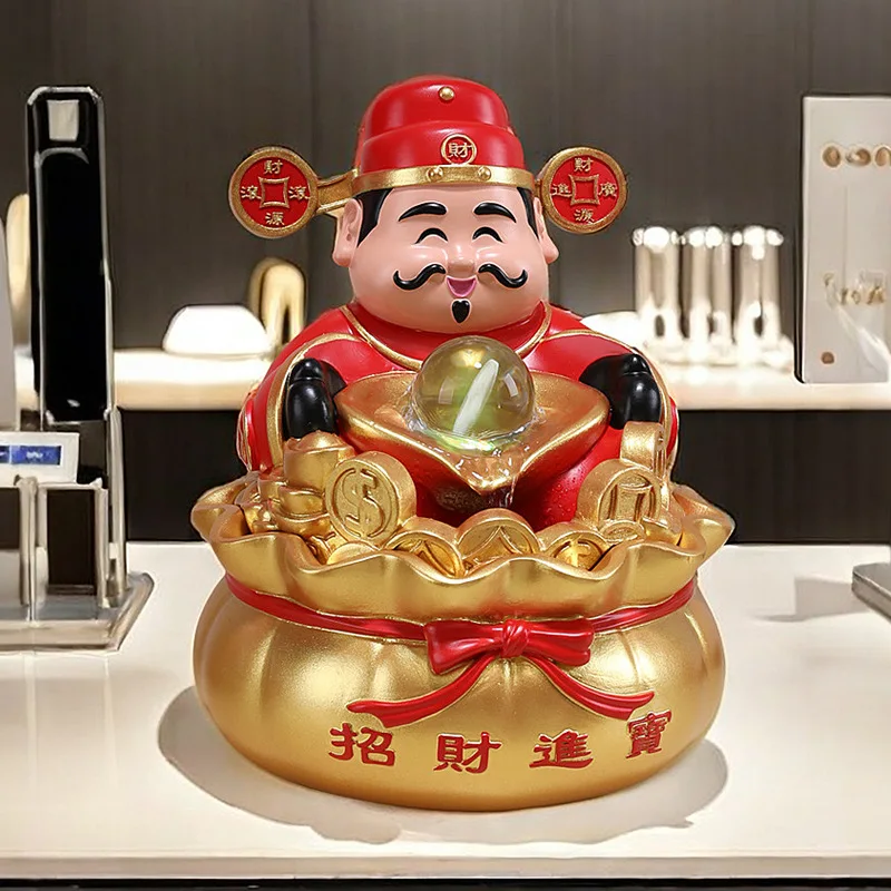 Flowing water God of Wealth ornament home living room lucky decoration opening gift
Flowing water God of Wealth ornament home living room lucky decoration opening gift