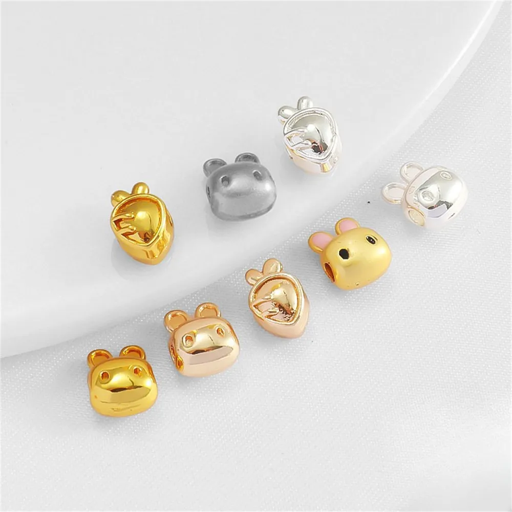 18k Gold Color Matte Gold Cartoon Rabbit Through-hole Bead Cushion Bead Diy Necklace Bracelet Partition Pendant Charm Accessorie
18k Gold Color Matte Gold Cartoon Rabbit Through-hole Bead Cushion Bead Diy Necklace Bracelet Partition Pendant Charm Accessorie