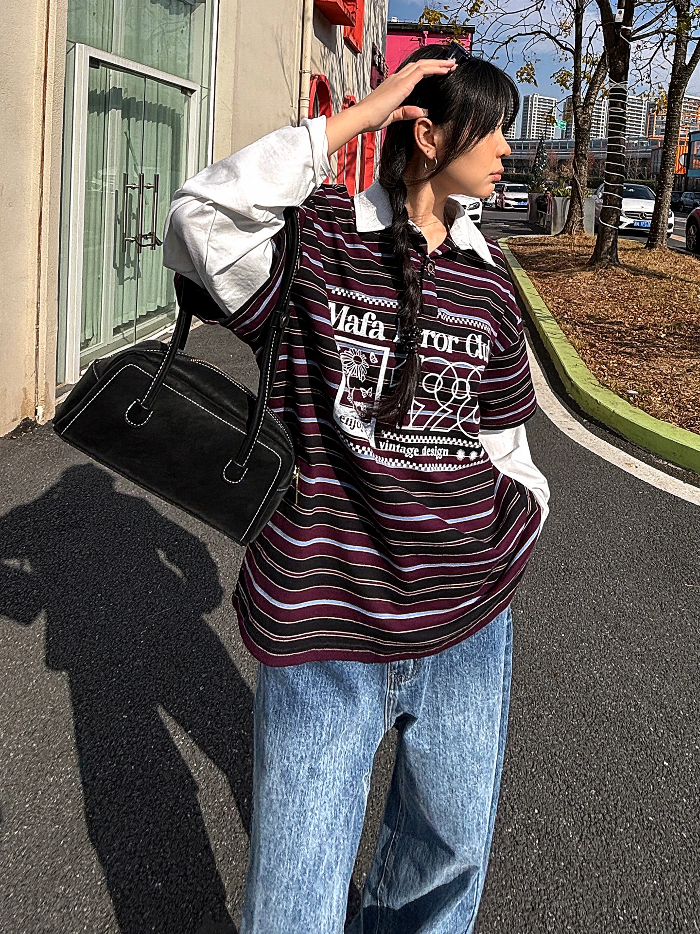 Casual Striped Ne Long Sve T-irt Women's Loose Fit Spring New Sle Cotton Sweatirt Casual Leisure Wear
Casual Striped Ne Long Sve T-irt Women's Loose Fit Spring New Sle Cotton Sweatirt Casual Leisure Wear