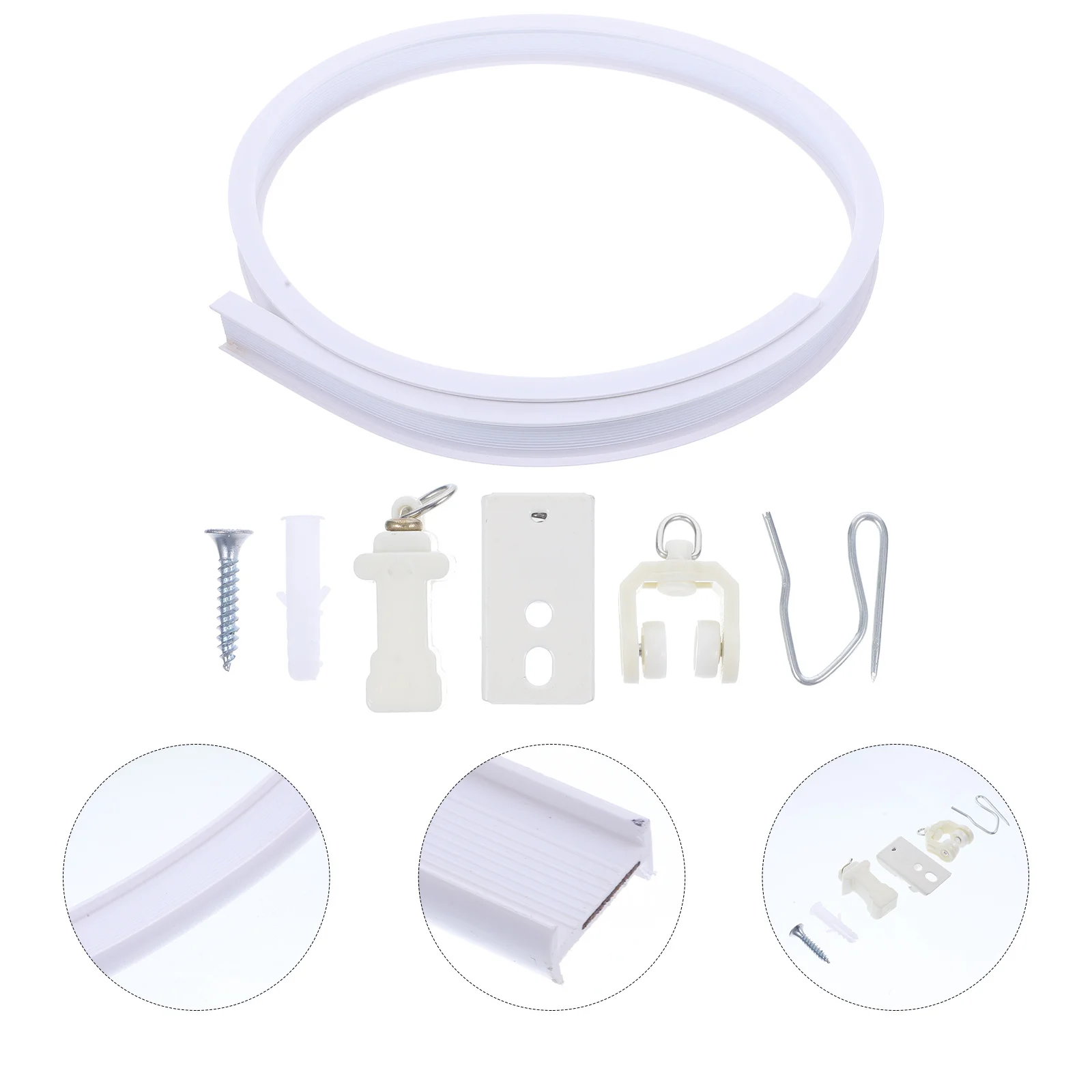 1Set Curtain Track Ceiling Mount Flexible Bendable Curtain Slider Track Kit for Bay Window Room Divider Smooth Silent Rollers 
1Set Curtain Track Ceiling Mount Flexible Bendable Curtain Slider Track Kit for Bay Window Room Divider Smooth Silent Rollers