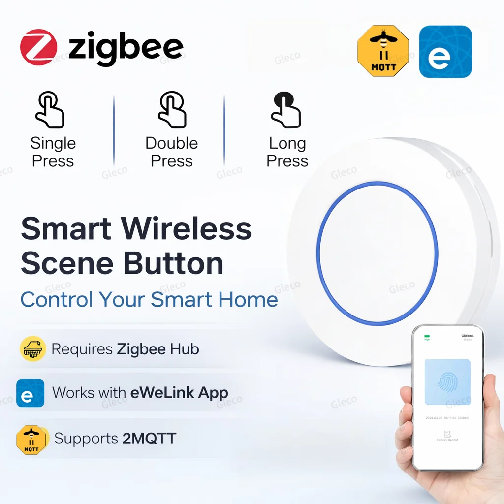 Кнопка сцены Zigbee, диммер, кнопка сцены, переключатель с питанием от батареи, пульт дистанционного управления для умного дома, автоматизация для Ewelink Z2M
Кнопка сцены Zigbee, диммер, кнопка сцены, переключатель с питанием от батареи, пульт дистанционного управления для умного дома, автоматизация для Ewelink Z2M