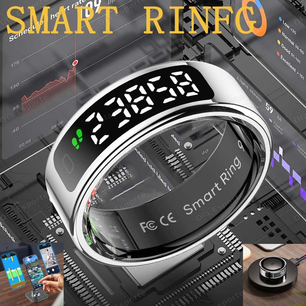 New Smart Ring R11 LED Display Screen Gesture Sweep Video Heart Rate Sleep Monitor 5ATM Waterproof Wireless Charging Rings 2025
New Smart Ring R11 LED Display Screen Gesture Sweep Video Heart Rate Sleep Monitor 5ATM Waterproof Wireless Charging Rings 2025