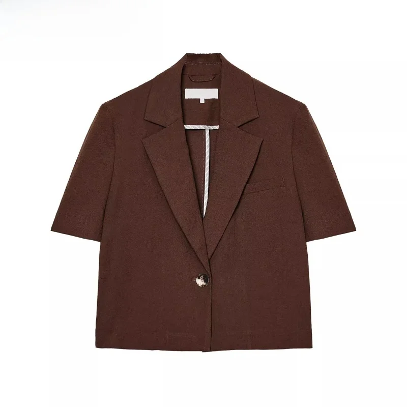 New Summer Women's Casual ort Sve Notch Collar Suit Jaet orts ZA25 Comfortable Loose Fit Button up Pure Color
New Summer Women's Casual ort Sve Notch Collar Suit Jaet orts ZA25 Comfortable Loose Fit Button up Pure Color
