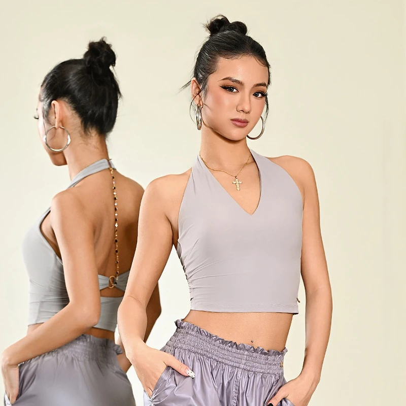 Summer Latin Dance Tops Women Professional Chacha Rumba Samba Dance Clothes Chain Backless Short Vest Adult Practice Dancewear
Summer Latin Dance Tops Women Professional Chacha Rumba Samba Dance Clothes Chain Backless Short Vest Adult Practice Dancewear